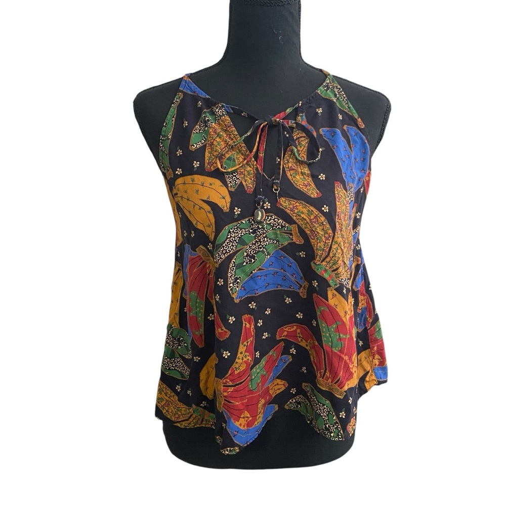 Farm Rio Brazil Colorful Artsy Print Halter Top Size P Small